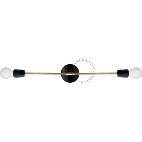 Zangra Baton - Plafond/wandlamp - 63,5 X 10 X 8 Cm - Zwart