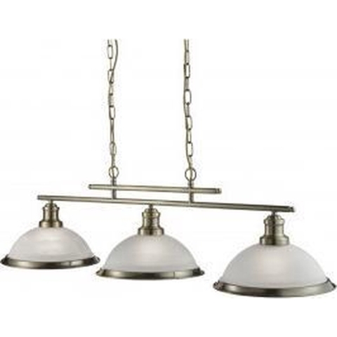 Searchlight Bistro - Hanglamp - 100 X 28 X 82 Cm - Antiek Messing En Albast