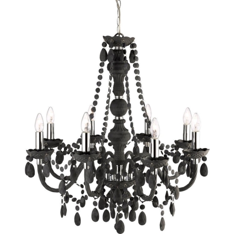 Searchlight Marie Therese - Luster - Ø 74 X 150 Cm - Houtskool Grijs
