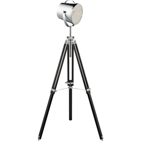 Searchlight Studio - Staanlamp - 150 Cm - Zwart En Chroom