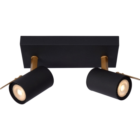 Lucide Grony - Opbouwspot - 22 X 10 X 15 Cm - 2 X 5W Dimbare LED Incl. - Zwart