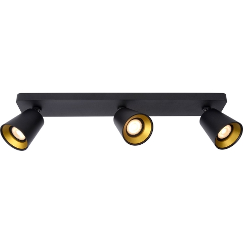 Lucide Turnon - Plafondverlichting - 9 X 53 X 12,3 Cm - 3 X 5W LED Incl. - Dim To Warm - Zwart