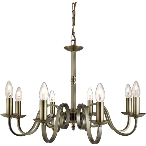 Searchlight Richmond - Luster - Ø 65 X 94 Cm - Antiek Messing