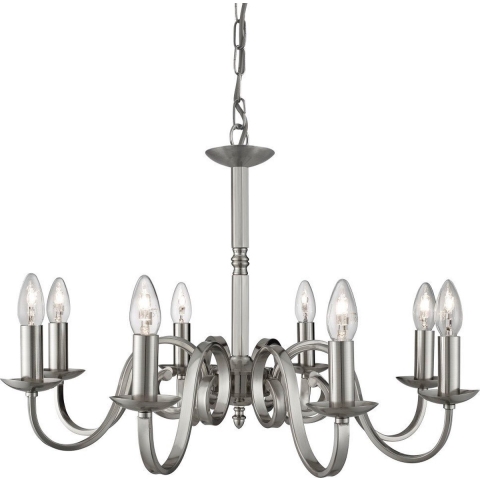 Searchlight Richmond - Luster - Ø 65 X 94 Cm - Satijn Zilver