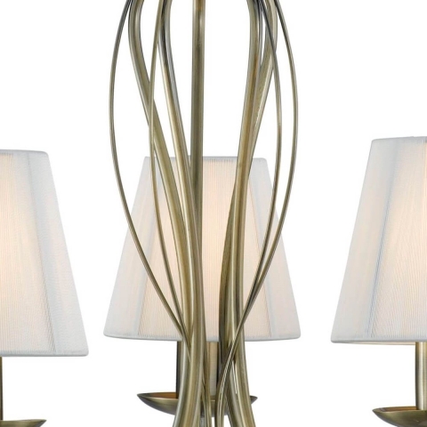 Searchlight Andretti - Luster - Ø 51 X 100 Cm - Antiek Messing