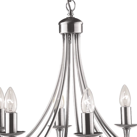 Searchlight Maypole - Luster - Ø 60 X 100 Cm - Satijn Zilver