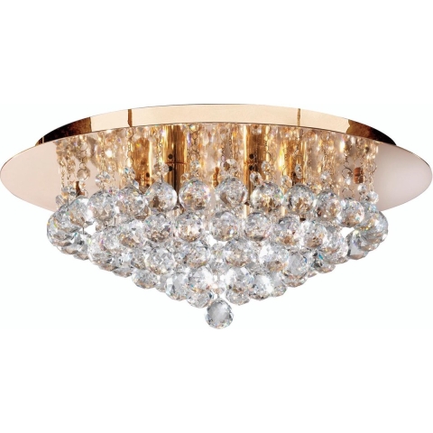 Searchlight Hanna - Plafondverlichting - Ø 45 X 19,5 Cm - Goud En Transparant