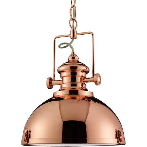 Searchlight Industrial Pendants - Hanglamp - Ø 39 X 150 Cm - Koper