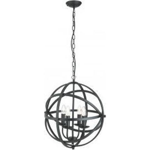 Searchlight Orbit - Luster - Ø 46 X 116 Cm - Mat Zwart