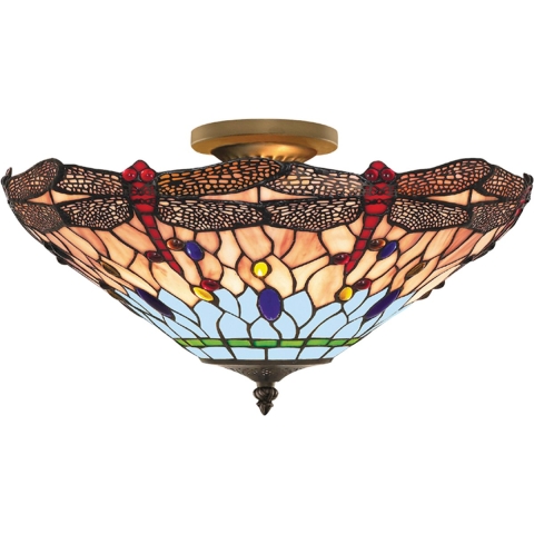 Searchlight Dragonfly - Plafondverlichting - Ø 42 X 27 Cm - Multicolour