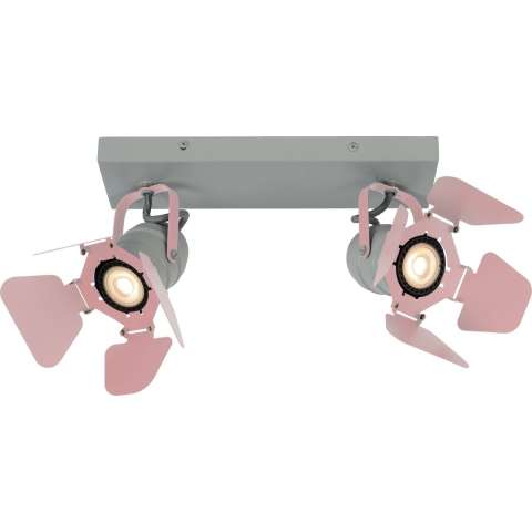 Lucide Picto - Opbouwspot 2L - 30 X 12,5 X 16 Cm - Roze En Grijs