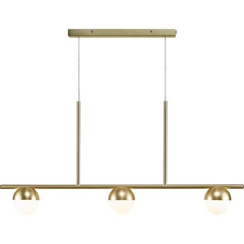 Nordlux Contina - Hanglamp - 90 X 10 X 241,3 Cm - Messing En Opaal Wit