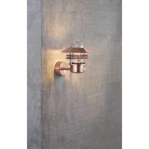 Nordlux Blokhus Sensor - Buiten Wandverlichting Met Bewegingsmelder - 22 X 23 Cm - IP54 - Koper