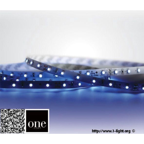 ONE Light Blue LED Strips - 0,8 Cm Breed, 500 Cm Lengte - 24Vdc - Dimbaar - 4,8W LED Per Meter - Blauwe Lichtkleur