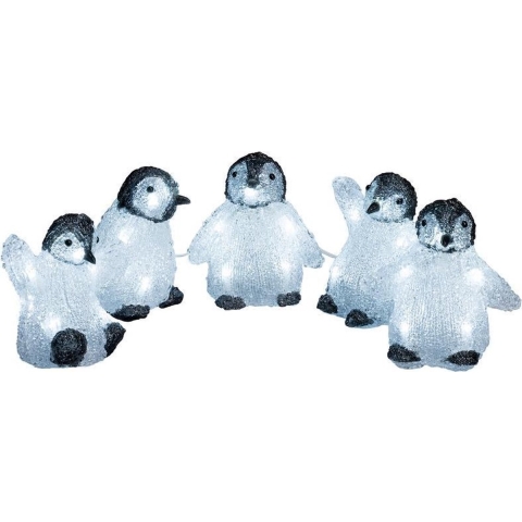 Konstsmide Party Konstsmide Kerstverlichting - Baby Pinguïns - 12 X 8 X 12,5 Cm - IP44 - Zwart & Wit