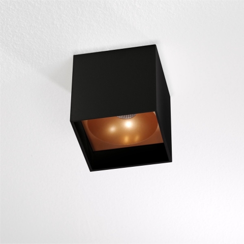Artdelight Brock - Plafondverlichting - 10 X 10 X 10 Cm - 7W Dimbare LED Incl. - Zwart En Goud
