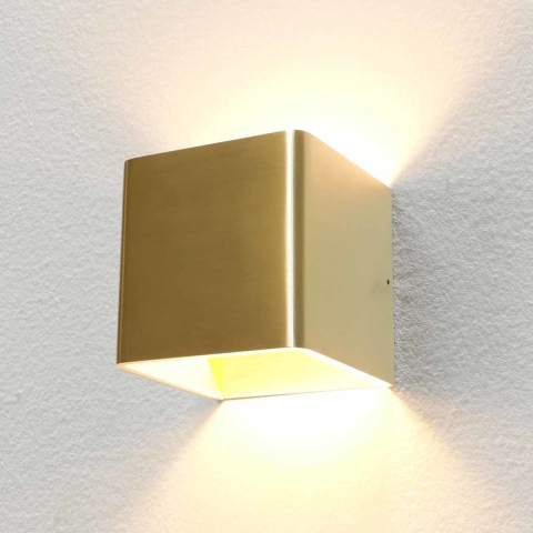 Artdelight Fulda - Wandverlichting - 10 X 10 X 10 Cm - 6W Dimbare LED Incl. - Goud Geborsteld