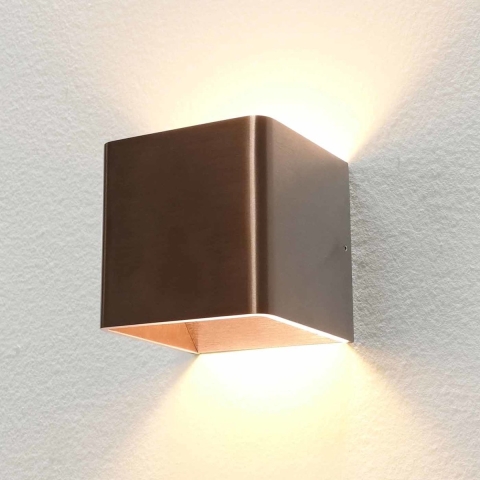 Artdelight Fulda - Wandverlichting - 10 X 10 X 10 Cm - 6W Dimbare LED Incl. - Brons Geborsteld