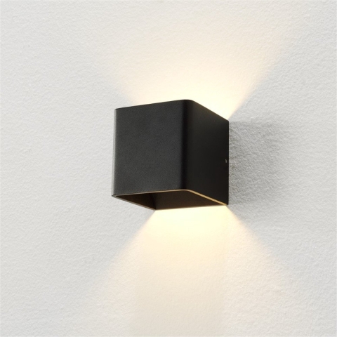 Artdelight Fulda - Wandverlichting - 10 X 10 X 10 Cm - 6W Dimbare LED Incl. - Dim To Warm - Zwart