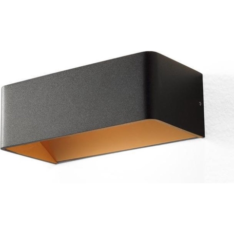 Artdelight Mainz - Wandverlichting - 20 X 10 X 7 Cm - 2 X 3W Dimbare LED Incl. - Zwart En Goud