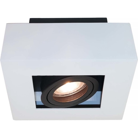 Artdelight Bosco - Opbouwspot 1L - 14 X 14 X 8,6 Cm - Wit En Zwart