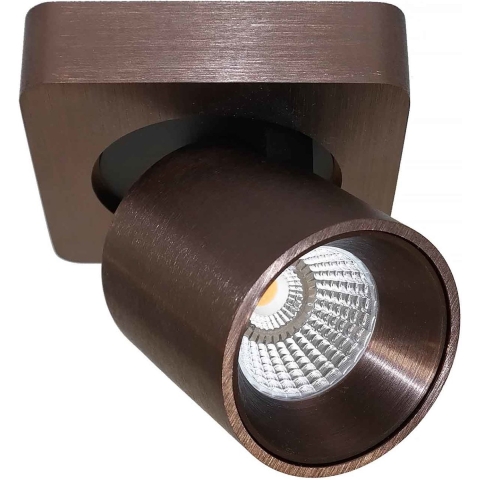 Artdelight Laguna - Opbouwspot 1L - 10 X 10 X 9,5 Cm - 6W Dimbare LED Incl. - Brons Geborsteld