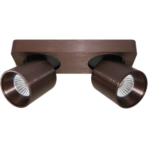 Artdelight Laguna - Opbouwspot 2L - 22 X 8,5 X 9,5 Cm - 2 X 6W Dimbare LED Incl. - Brons Geborsteld
