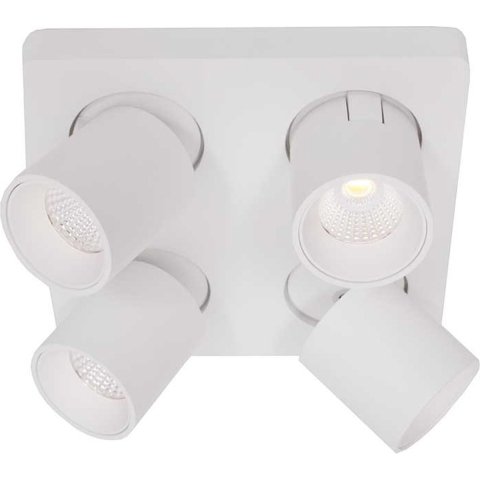 Artdelight Laguna - Opbouwspot 4L - 22 X 22 X 9,5 Cm - 4 X 6W Dimbare LED Incl. - Wit