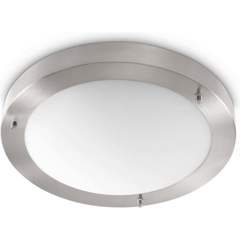 Artdelight Yuca - Badkamer Plafondverlichting - Ø 30 X 8 Cm - 12W LED Incl. - IP44 - Mat Staal