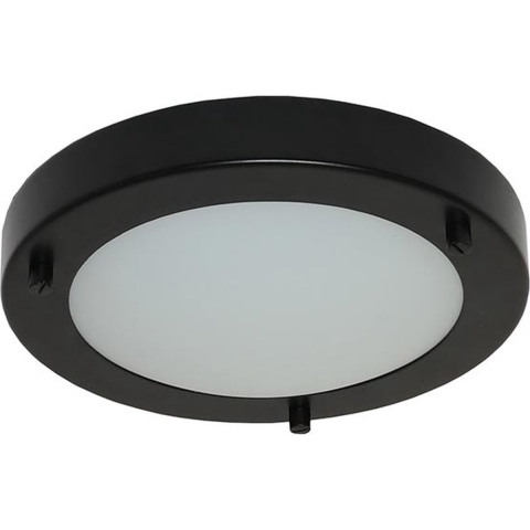 Artdelight Yuca - Badkamer Plafondverlichting - Ø 18 X 5 Cm - 10W LED Incl. - IP44 - Zwart