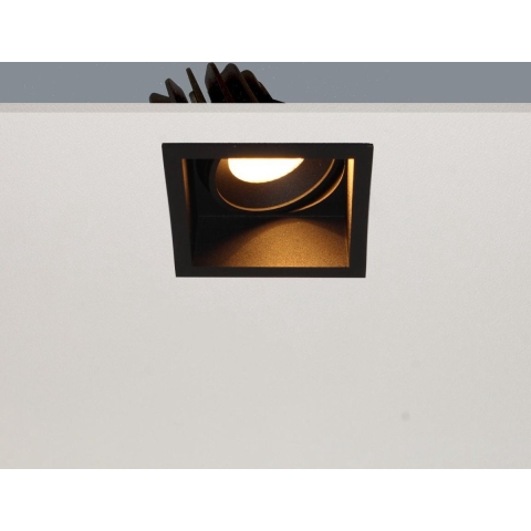 Artdelight Vibs - Inbouwspot - 90 X 90 Mm, Ø 80 Mm Inbouwmaat - 10W Dimbare LED Incl. - IP44 - Zwart