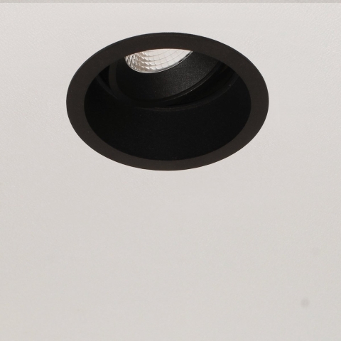 Artdelight Ribs - Inbouwspot - Ø 90 Mm, Ø 83 Mm Inbouwmaat - 10W Dimbare LED Incl. - IP44 - Zwart