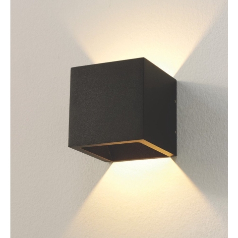Artdelight Cube - Buiten Wandverlichting - 10 X 10 X 10 Cm - 6W Dimbare LED Incl. - Dim To Warm - IP54 - Zwart