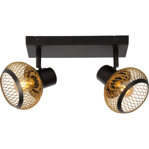 Lucide Lucas - Plafondverlichting - 26 X 14,5 X 10 Cm - Zwart & Goud