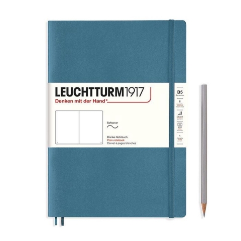 Leuchtturm Stone Blue, Softcover, Composition (B5), 123 p., plain