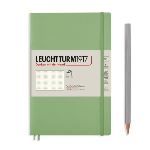 Leuchtturm Sage, Softcover, Paperback (B6+), 123 p., dotted