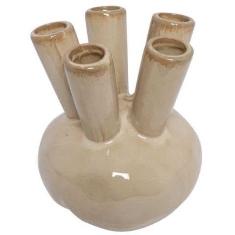 Tulpen vaas M beige 18,5x18,5x21cm