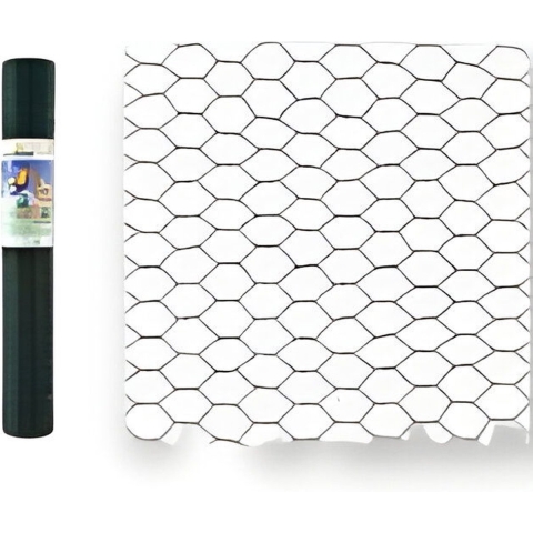 Zeskant gepl. 13x1.0mm x 100cm x 5m ral 6005 groen - Giardino