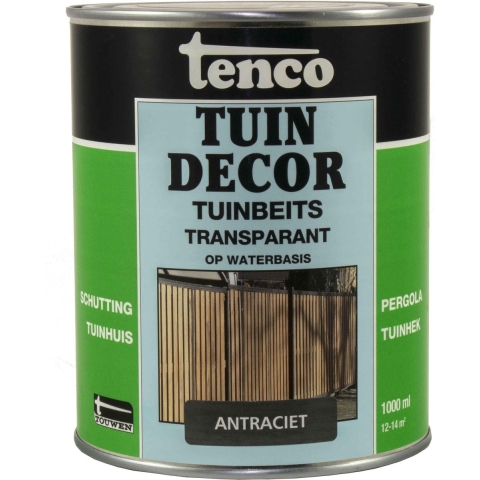 Tuindecor transparant antraciet 1l verf/beits - Tenco