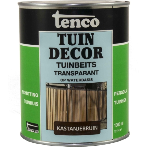 Tuindecor transparant kastanjebruin 1l verf/beits - Tenco