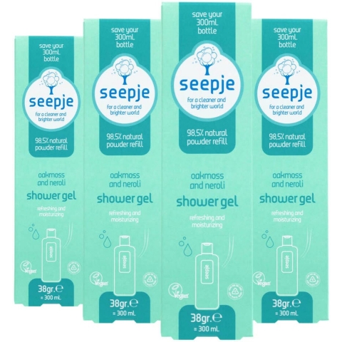 4x Seepje Eikenmos en Neroli Douchegel Navulling 38 gr