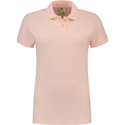 Dames basic poloshirt - lichtroze - korte mouw - getailleerd - katoen 38 (M) -