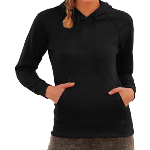 Zwarte hoodie / sweater raglan met capuchon voor dames XL (42) -