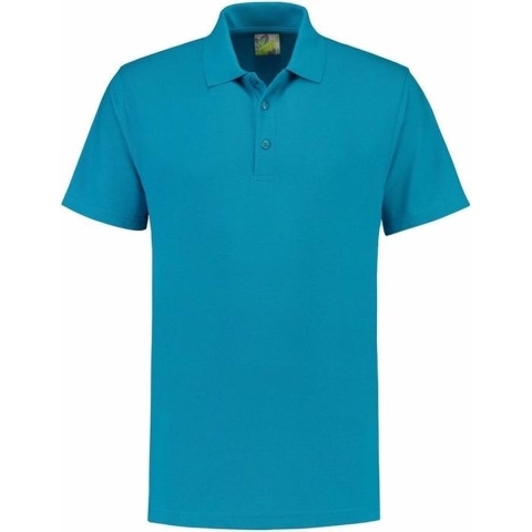 Heren basic poloshirt - turquoise - korte mouw - katoen 2XL (44/56) -