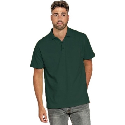Heren basic poloshirt - donkergroen - korte mouw - katoen XL (42/54) -