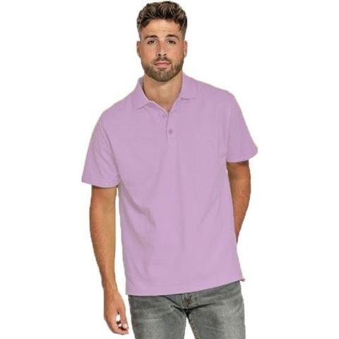 Heren basic poloshirt - lila paars - korte mouw - katoen L (40/52) -