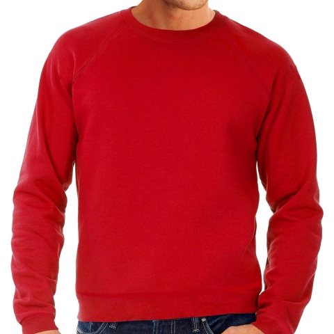 Rode sweater / sweatshirt trui met raglan mouwen en ronde hals voor heren XL (EU 54) -