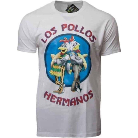 T-shirt Breaking Bad Los Pollos - wit - voor heren - Los Pollos Hermanos - korte mouwen XL -