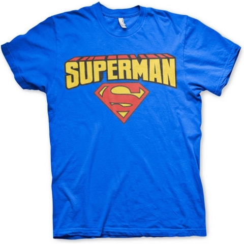 Superman verkleed T-shirt blauw heren L -