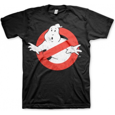 Ghostbusters verkleed t-shirt heren - zwart - korte mouwen - katoen - Halloween M -